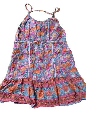 Women’s Floral Tunic Sundress  Dress Shirt Boho Country Western Shift Size Small